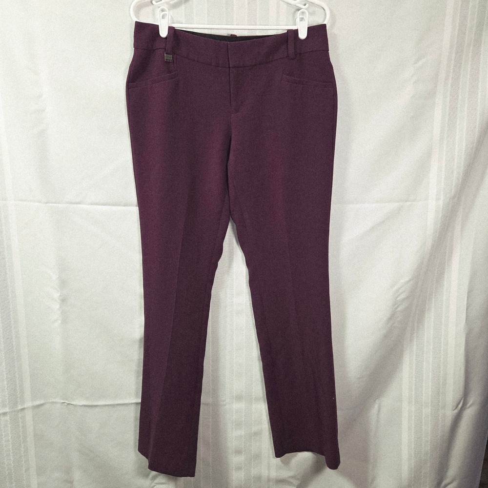 Calvin Klein Pants Womens 8 Purple Straight Leg Career Dress Trousers Plum